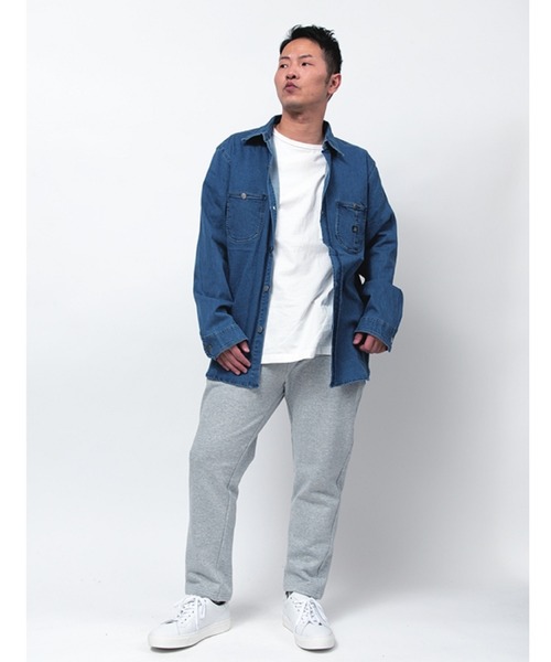 Alil(アリル)の「【Alil】ピケ&デニム ワークシャツ 大人カジュアル(シャツ/ブラウス・メンズ・グレイッシュベージュ/カーキ/ブルー・SMALL/MEDIUM/LARGE)」の19枚目の写真