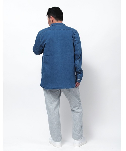 Alil(アリル)の「【Alil】ピケ&デニム ワークシャツ 大人カジュアル(シャツ/ブラウス・メンズ・グレイッシュベージュ/カーキ/ブルー・SMALL/MEDIUM/LARGE)」の14枚目の写真