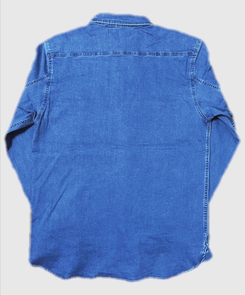 Alil(アリル)の「【Alil】ピケ&デニム ワークシャツ 大人カジュアル(シャツ/ブラウス・メンズ・グレイッシュベージュ/カーキ/ブルー・SMALL/MEDIUM/LARGE)」の5枚目の写真