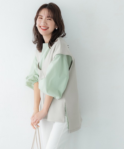 coca（coca）（コカ）の「ダンボールベスト（ベスト・レディース・ブラック/アイボリー・M/L）」の4枚目の写真