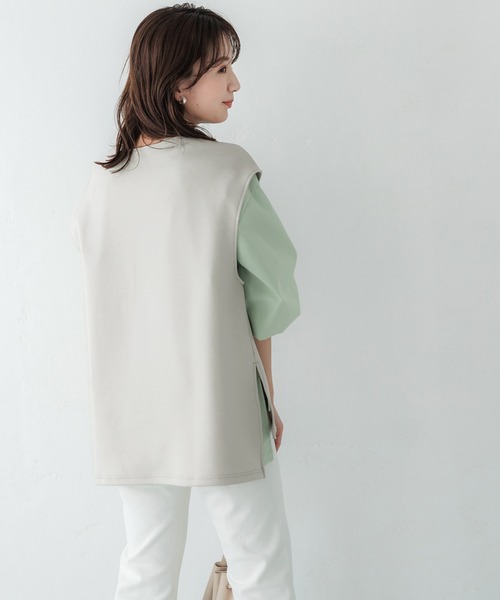 coca（coca）（コカ）の「ダンボールベスト（ベスト・レディース・ブラック/アイボリー・M/L）」の6枚目の写真