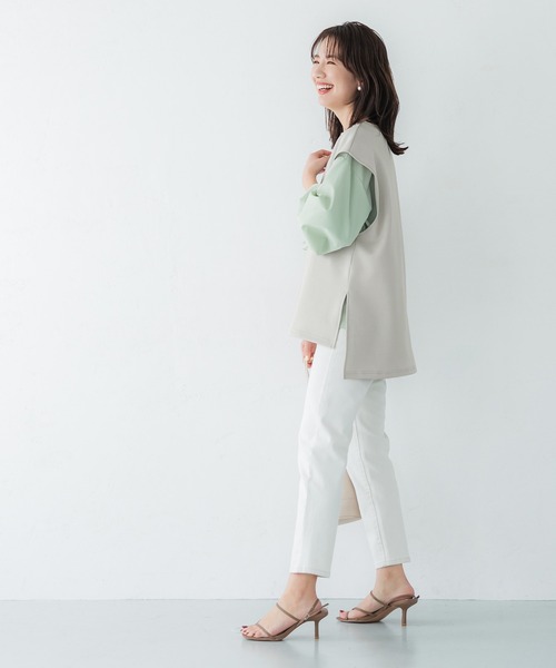 coca（coca）（コカ）の「ダンボールベスト（ベスト・レディース・ブラック/アイボリー・M/L）」の7枚目の写真