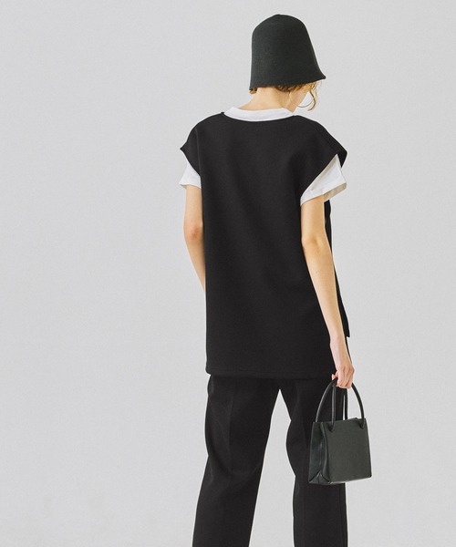 coca（coca）（コカ）の「ダンボールベスト（ベスト・レディース・ブラック/アイボリー・M/L）」の11枚目の写真