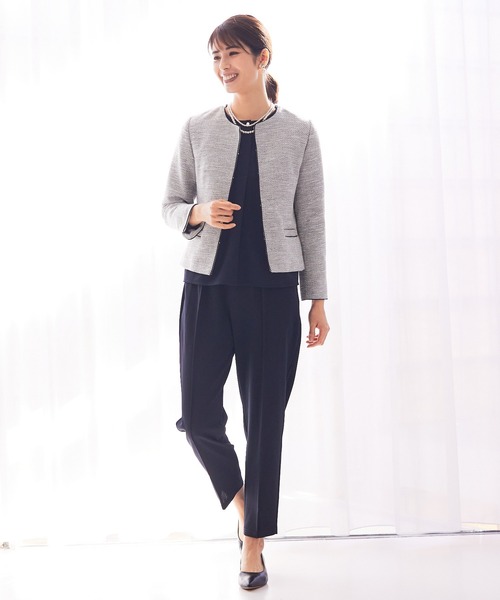 abahouse mavie（アバハウスマヴィ）の「カットジョーゼットイージーテーパードパンツ（その他パンツ・レディース・ダークネイビー/グレイッシュベージュ・36/38）」の3枚目の写真