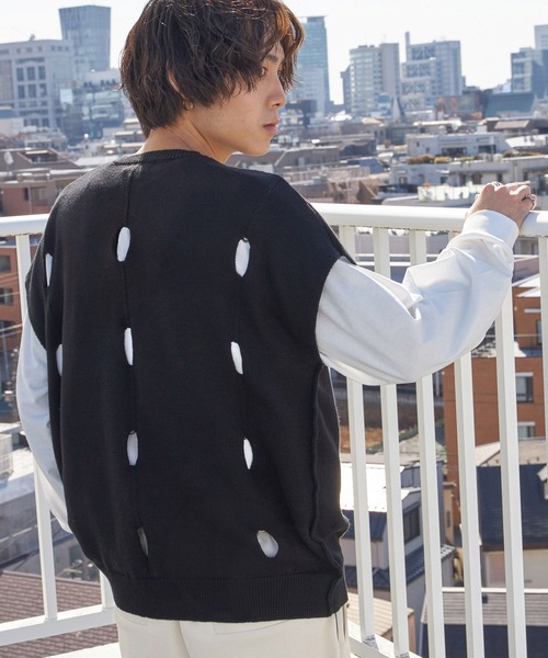 PBLIM（ページボーイリム）の「PAGEBOYLIM/カットアウトニットベスト（ベスト・レディース・グリーン/ベージュ/ブラック/ブルー・FREE）」の18枚目の写真