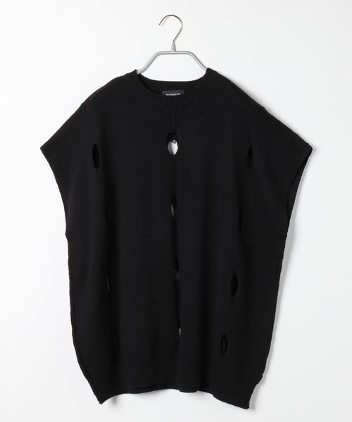 PBLIM（ページボーイリム）の「PAGEBOYLIM/カットアウトニットベスト（ベスト・レディース・グリーン/ベージュ/ブラック/ブルー・FREE）」の7枚目の写真