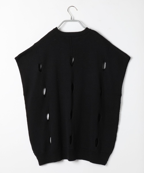 PBLIM（ページボーイリム）の「PAGEBOYLIM/カットアウトニットベスト（ベスト・レディース・グリーン/ベージュ/ブラック/ブルー・FREE）」の8枚目の写真