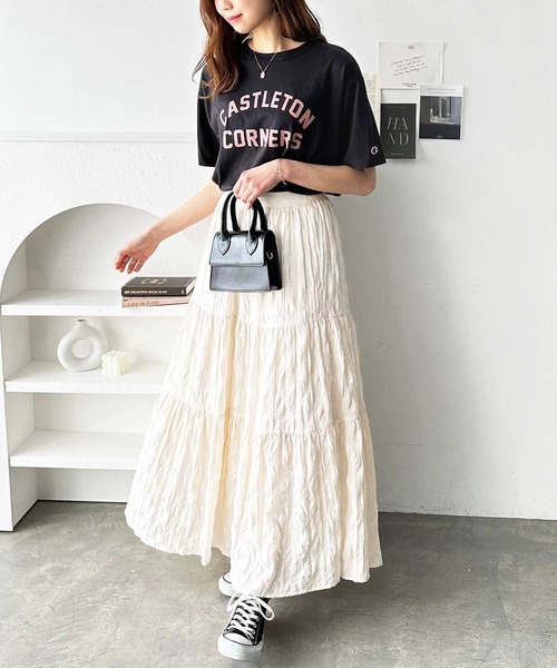 Champion（チャンピオン）の「【新色追加】別注【Champion×GeeRA】ロゴＴシャツ（Tシャツ/カットソー・レディース・ブラック/ブラック系その他/ホワイト/オフホワイト/ブラック系その他2/ホワイト系その他/ブラック系その他3/ホワイト系その他2・X-LARGE/LARGE/MEDIUM）」の20枚目の写真