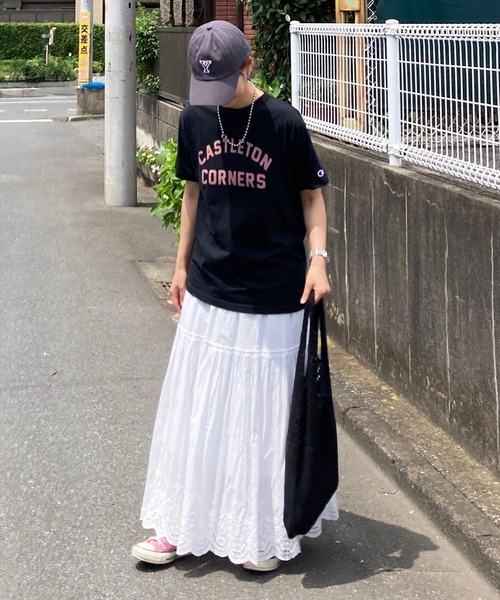 Champion（チャンピオン）の「【新色追加】別注【Champion×GeeRA】ロゴＴシャツ（Tシャツ/カットソー・レディース・ブラック/ブラック系その他/ホワイト/オフホワイト/ブラック系その他2/ホワイト系その他/ブラック系その他3/ホワイト系その他2・X-LARGE/LARGE/MEDIUM）」の14枚目の写真