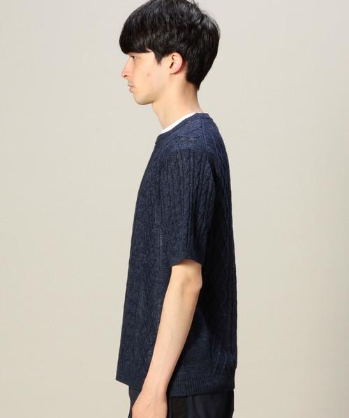 MONKEY TIME（モンキータイム）の「＜monkey time＞ リネン ケーブルニット（ニット/セーター・メンズ・オフホワイト/グレー/ネイビー・SMALL/MEDIUM/LARGE）」の10枚目の写真