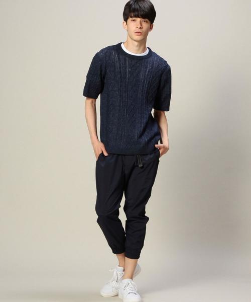 MONKEY TIME（モンキータイム）の「＜monkey time＞ リネン ケーブルニット（ニット/セーター・メンズ・オフホワイト/グレー/ネイビー・SMALL/MEDIUM/LARGE）」の11枚目の写真