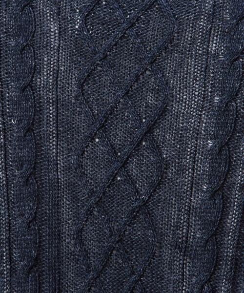MONKEY TIME（モンキータイム）の「＜monkey time＞ リネン ケーブルニット（ニット/セーター・メンズ・オフホワイト/グレー/ネイビー・SMALL/MEDIUM/LARGE）」の15枚目の写真