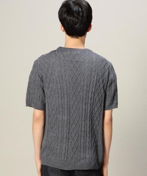 MONKEY TIME（モンキータイム）の「＜monkey time＞ リネン ケーブルニット（ニット/セーター・メンズ・オフホワイト/グレー/ネイビー・SMALL/MEDIUM/LARGE）」の8枚目の写真
