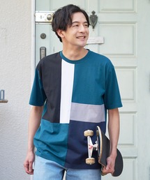 汗染みの目立ちにくいTシャツ ZEROSTAIN ゼロステイン 撥水性 UVカット プリントTシャツ 切り替えTシャツ