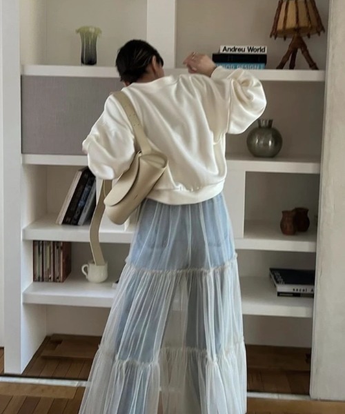 WILLFULLY(ウィルフリー)の「soft tulle tiered airily SK(スカート・レディース・アイボリー・FREE)」の3枚目の写真