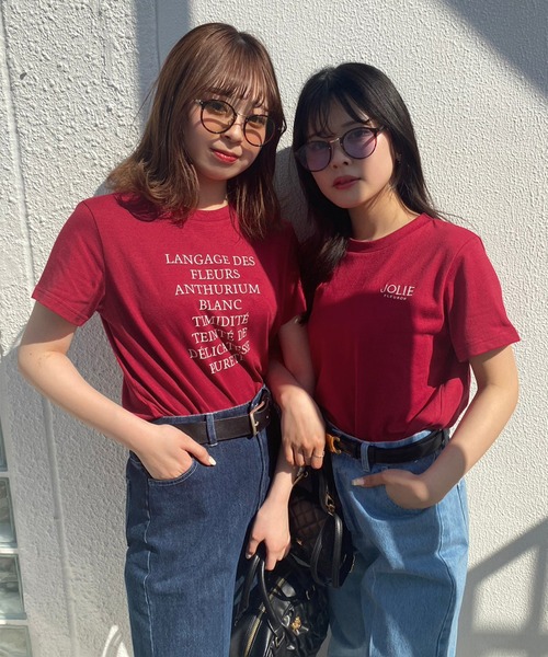 one after another NICE CLAUP(ワンアフターアナザーナイスクラップ)の「JOLIE ワンポイントロゴ刺繍T(Tシャツ/カットソー・レディース・オートミール/ホワイト系その他/レッド/オフホワイト・FREE)」の22枚目の写真