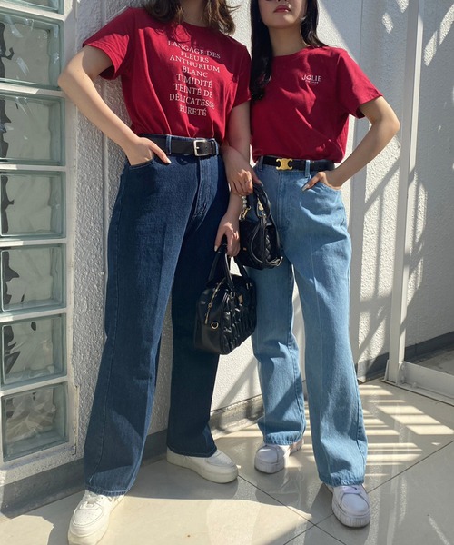 one after another NICE CLAUP(ワンアフターアナザーナイスクラップ)の「JOLIE ワンポイントロゴ刺繍T(Tシャツ/カットソー・レディース・オートミール/ホワイト系その他/レッド/オフホワイト・FREE)」の21枚目の写真