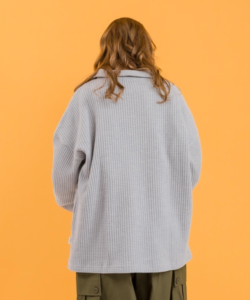 MUHET（ミュエータ）の「ワッフルポロシャツ（ポロシャツ・レディース・ネイビー/アイボリー/杢グレー・MEDIUM/X-LARGE）」の12枚目の写真