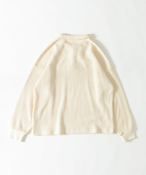 MUHET（ミュエータ）の「ワッフルポロシャツ（ポロシャツ・レディース・ネイビー/アイボリー/杢グレー・MEDIUM/X-LARGE）」の19枚目の写真