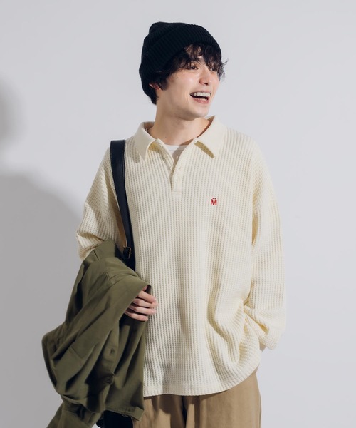 MUHET（ミュエータ）の「ワッフルポロシャツ（ポロシャツ・レディース・ネイビー/アイボリー/杢グレー・MEDIUM/X-LARGE）」の20枚目の写真