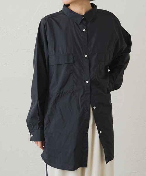 earthy（アーシー）の「【撥水/UVカット】シアーナイロンシャツ（シャツ/ブラウス・レディース・イエロー/オフホワイト/ブラック・FREE）」の19枚目の写真