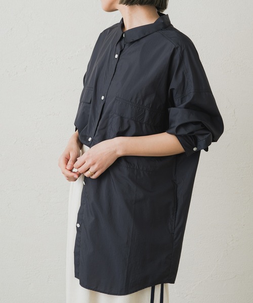 earthy（アーシー）の「【撥水/UVカット】シアーナイロンシャツ（シャツ/ブラウス・レディース・イエロー/オフホワイト/ブラック・FREE）」の15枚目の写真