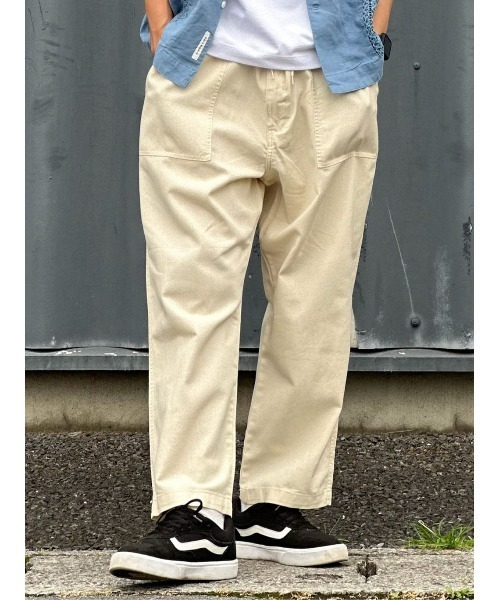 BACK NUMBER(バックナンバー)の「【BACK NUMBER】サラサラ綿麻ベイカーパンツ(その他パンツ・メンズ・オフホワイト/オリーブ・S/M/L/XL)」の1枚目の写真