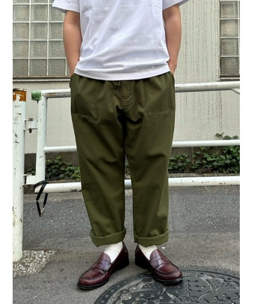 BACK NUMBER(バックナンバー)の「【BACK NUMBER】サラサラ綿麻ベイカーパンツ(その他パンツ・メンズ・オフホワイト/オリーブ・S/M/L/XL)」の2枚目の写真