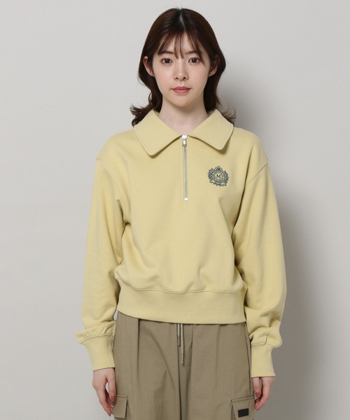 MAGPIEROBIN(マグパイロビン)の「MAGPIE ROBIN/ロゴハーフZIPスウェット 2197554(スウェット・レディース・ライトグレー/チャコール/イエロー・FREE)」の6枚目の写真