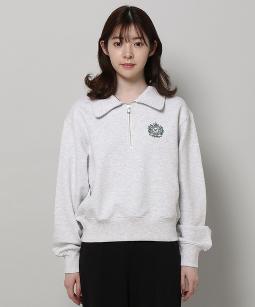 MAGPIEROBIN(マグパイロビン)の「MAGPIE ROBIN/ロゴハーフZIPスウェット 2197554(スウェット・レディース・ライトグレー/チャコール/イエロー・FREE)」の16枚目の写真