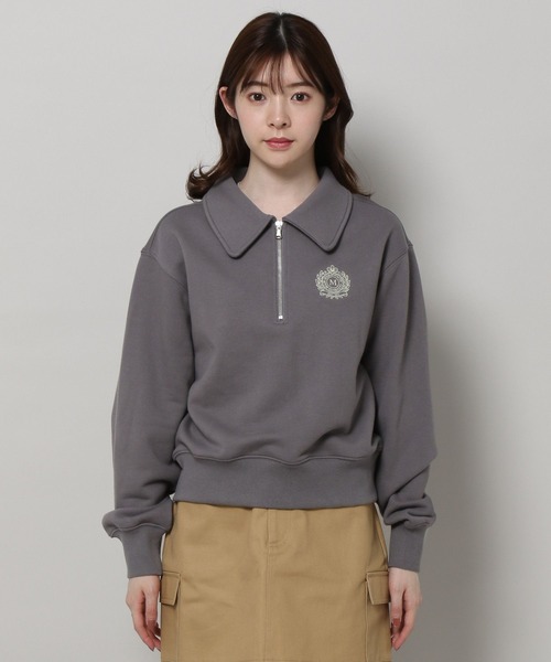 MAGPIEROBIN(マグパイロビン)の「MAGPIE ROBIN/ロゴハーフZIPスウェット 2197554(スウェット・レディース・ライトグレー/チャコール/イエロー・FREE)」の12枚目の写真