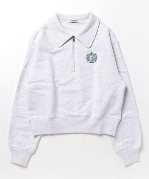 MAGPIEROBIN(マグパイロビン)の「MAGPIE ROBIN/ロゴハーフZIPスウェット 2197554(スウェット・レディース・ライトグレー/チャコール/イエロー・FREE)」の5枚目の写真