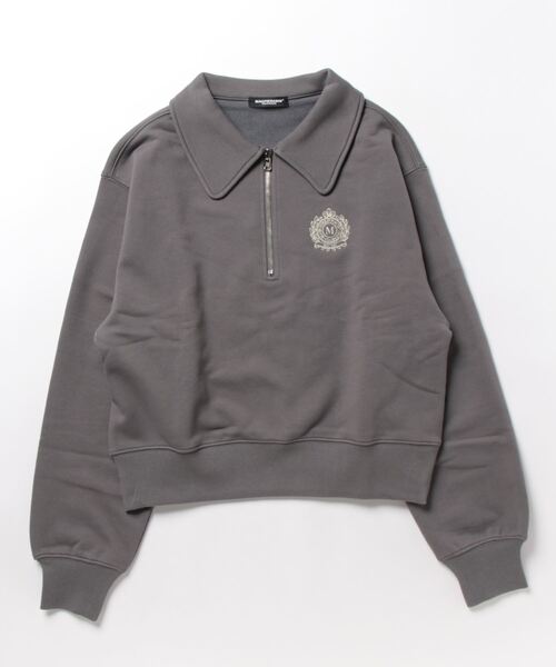 MAGPIEROBIN(マグパイロビン)の「MAGPIE ROBIN/ロゴハーフZIPスウェット 2197554(スウェット・レディース・ライトグレー/チャコール/イエロー・FREE)」の10枚目の写真