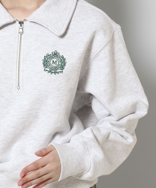 MAGPIEROBIN(マグパイロビン)の「MAGPIE ROBIN/ロゴハーフZIPスウェット 2197554(スウェット・レディース・ライトグレー/チャコール/イエロー・FREE)」の22枚目の写真