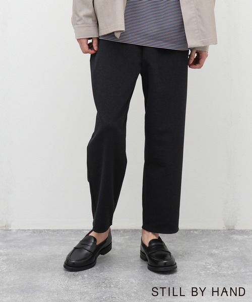 STILL BY HAND(スティルバイハンド)の「【STILL BY HAND / スティルバイハンド】ポンチイージーパンツ CS02231(スラックス・メンズ・チャコールグレー/ブラック・44/46)」の2枚目の写真