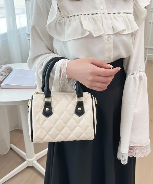 apres jour(アプレジュール)の「【apres jour×ARIAZ】キルティング2WAYミニボストン(ボストンバッグ・レディース・オフホワイト/ブラック・FREE)」の4枚目の写真