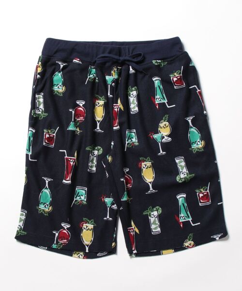 STYLEBLOCK（スタイルブロック）の「ミニ裏毛裏使いウェストリブ総柄プリントショーツ(カクテル)（スウェットパンツ・メンズ・ネイビー/ブラック/ワイン・M/L）」の3枚目の写真