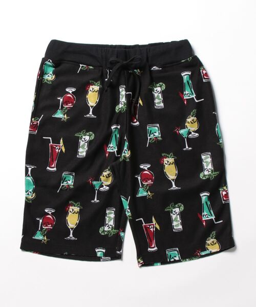 STYLEBLOCK（スタイルブロック）の「ミニ裏毛裏使いウェストリブ総柄プリントショーツ(カクテル)（スウェットパンツ・メンズ・ネイビー/ブラック/ワイン・M/L）」の2枚目の写真