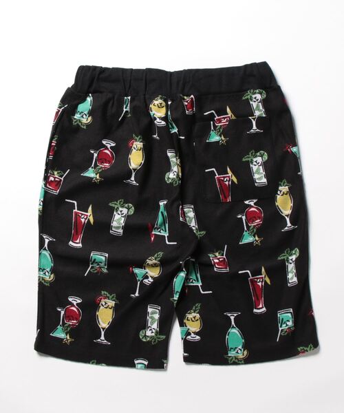 STYLEBLOCK（スタイルブロック）の「ミニ裏毛裏使いウェストリブ総柄プリントショーツ(カクテル)（スウェットパンツ・メンズ・ネイビー/ブラック/ワイン・M/L）」の4枚目の写真