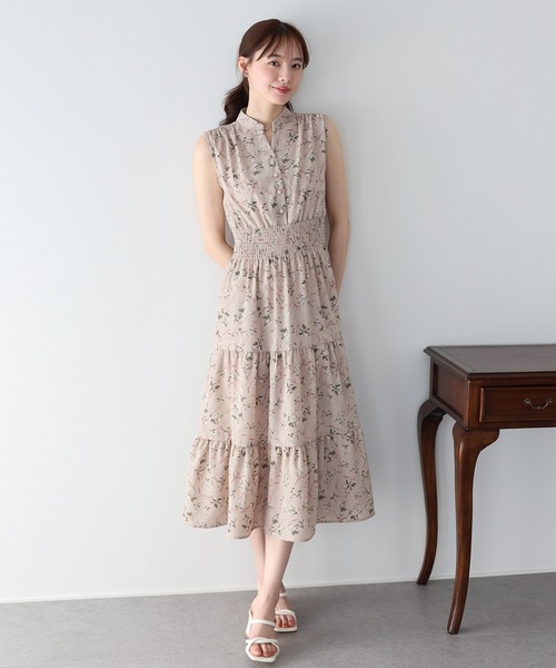 新色登場 / M・L展開》スタンドカラーティアードワンピース