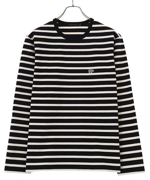 Scye（サイ）の「Scye / サイ ベーシックス：Striped Cotton Jersey T-Shirts(L.S)：5222-21723[DEA]（Tシャツ/カットソー・レディース・ブラック/ブルー系その他・40）」の2枚目の写真