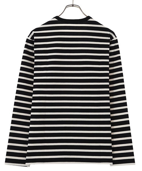 Scye（サイ）の「Scye / サイ ベーシックス：Striped Cotton Jersey T-Shirts(L.S)：5222-21723[DEA]（Tシャツ/カットソー・レディース・ブラック/ブルー系その他・40）」の4枚目の写真