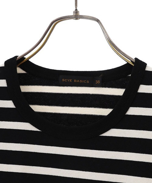 Scye（サイ）の「Scye / サイ ベーシックス：Striped Cotton Jersey T-Shirts(L.S)：5222-21723[DEA]（Tシャツ/カットソー・レディース・ブラック/ブルー系その他・40）」の5枚目の写真