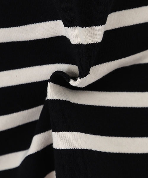 Scye（サイ）の「Scye / サイ ベーシックス：Striped Cotton Jersey T-Shirts(L.S)：5222-21723[DEA]（Tシャツ/カットソー・レディース・ブラック/ブルー系その他・40）」の7枚目の写真