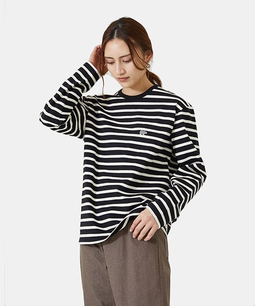 Scye（サイ）の「Scye / サイ ベーシックス：Striped Cotton Jersey T-Shirts(L.S)：5222-21723[DEA]（Tシャツ/カットソー・レディース・ブラック/ブルー系その他・40）」の8枚目の写真