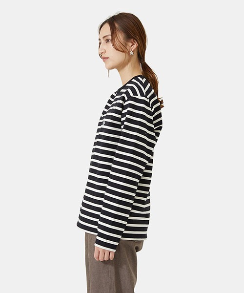Scye（サイ）の「Scye / サイ ベーシックス：Striped Cotton Jersey T-Shirts(L.S)：5222-21723[DEA]（Tシャツ/カットソー・レディース・ブラック/ブルー系その他・40）」の20枚目の写真