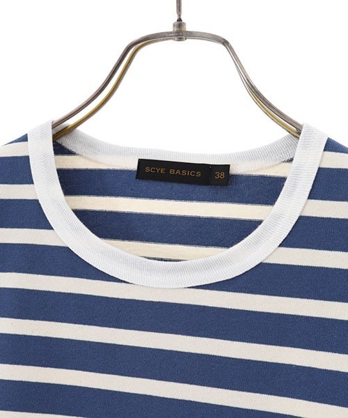 Scye（サイ）の「Scye / サイ ベーシックス：Striped Cotton Jersey T-Shirts(L.S)：5222-21723[DEA]（Tシャツ/カットソー・レディース・ブラック/ブルー系その他・40）」の15枚目の写真