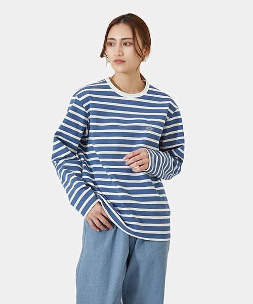 Scye（サイ）の「Scye / サイ ベーシックス：Striped Cotton Jersey T-Shirts(L.S)：5222-21723[DEA]（Tシャツ/カットソー・レディース・ブラック/ブルー系その他・40）」の12枚目の写真