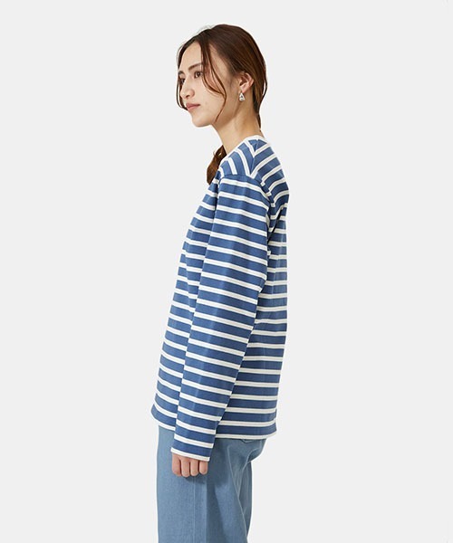 Scye（サイ）の「Scye / サイ ベーシックス：Striped Cotton Jersey T-Shirts(L.S)：5222-21723[DEA]（Tシャツ/カットソー・レディース・ブラック/ブルー系その他・40）」の11枚目の写真