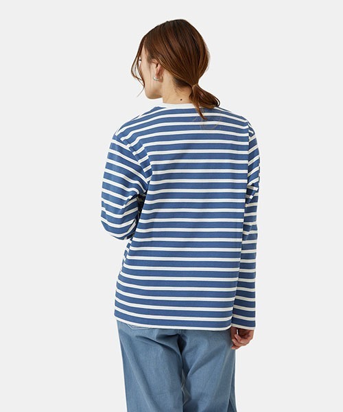 Scye（サイ）の「Scye / サイ ベーシックス：Striped Cotton Jersey T-Shirts(L.S)：5222-21723[DEA]（Tシャツ/カットソー・レディース・ブラック/ブルー系その他・40）」の10枚目の写真